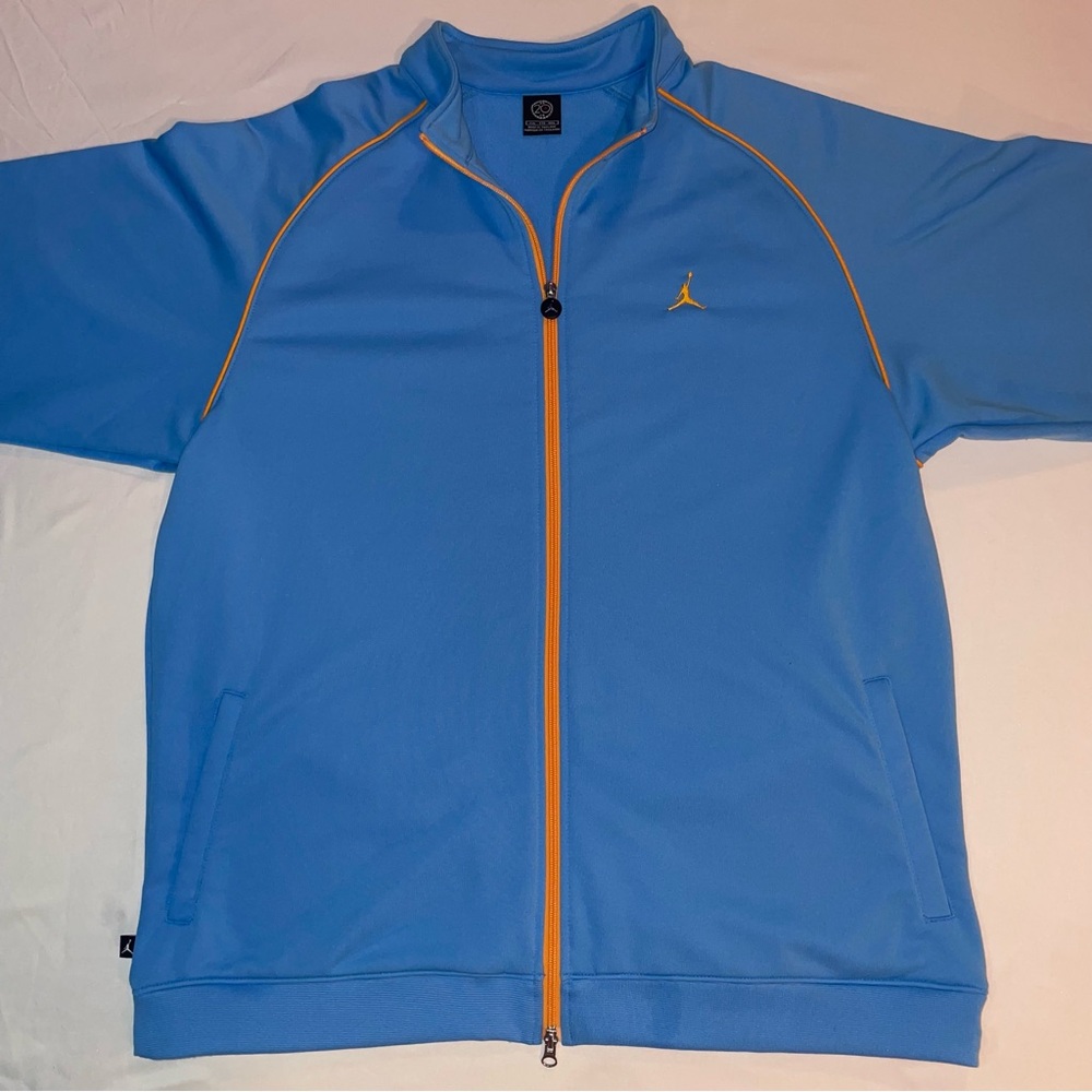 Vintage Nike Air Jordan Track Jacket 2XL Blue Y2K Full Zip 20th Anniversary Rare